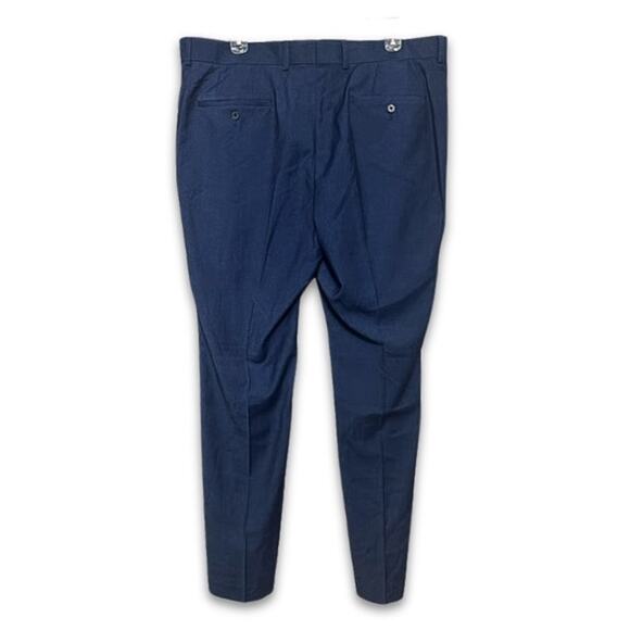 Savile Row Brixton Dress Pants Stretch Fabric Mid Rise Flat Front Blue Men's 38W - Picture 4 of 8